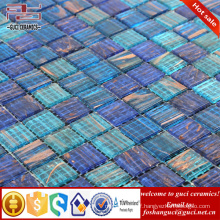 China supply hot sale products blue mixed Hot - melt swimming pool mosaic tile